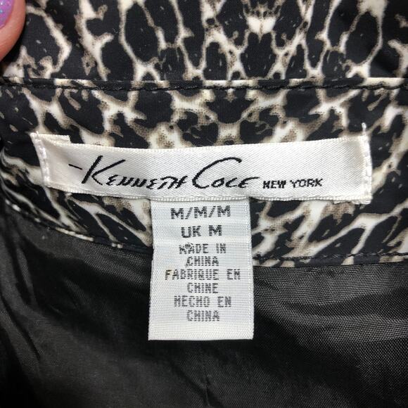 Kenneth Cole Snake Skin Print Trench Coat Jacket Size Medium - Picture 3 of 12